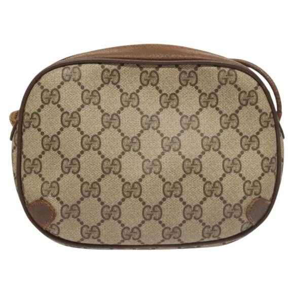 GUCCI GG Supreme Web Sherry Line Bag PVC Beige Gold 156 02 066 Auth bs27546 - Picture 2 of 16